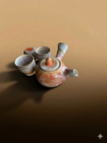 A Hagi Yaki side Handled Tea set.