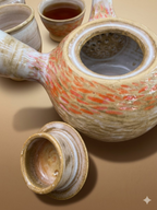 A Hagi Yaki side Handled Tea set.
