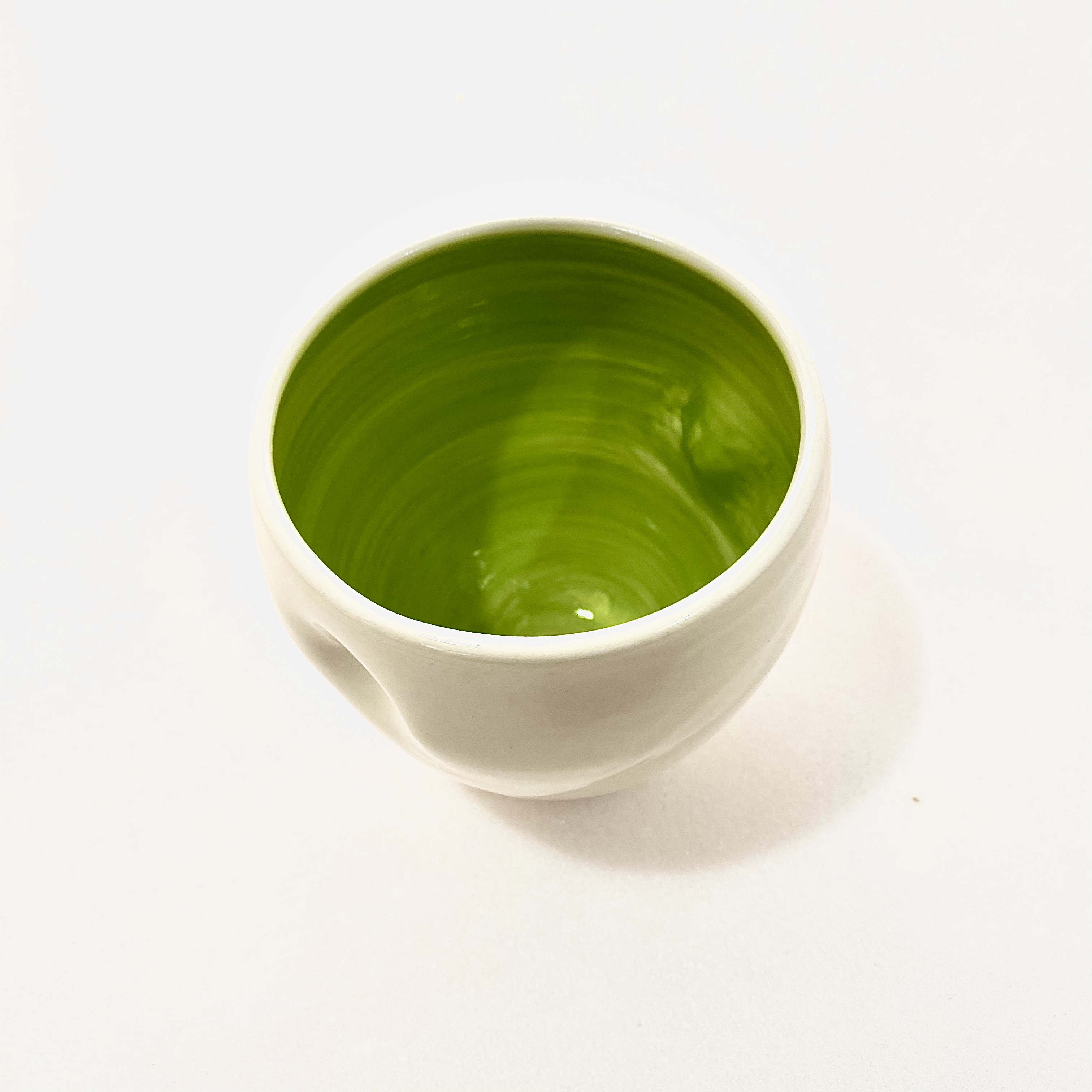 Yunomi bright green interior